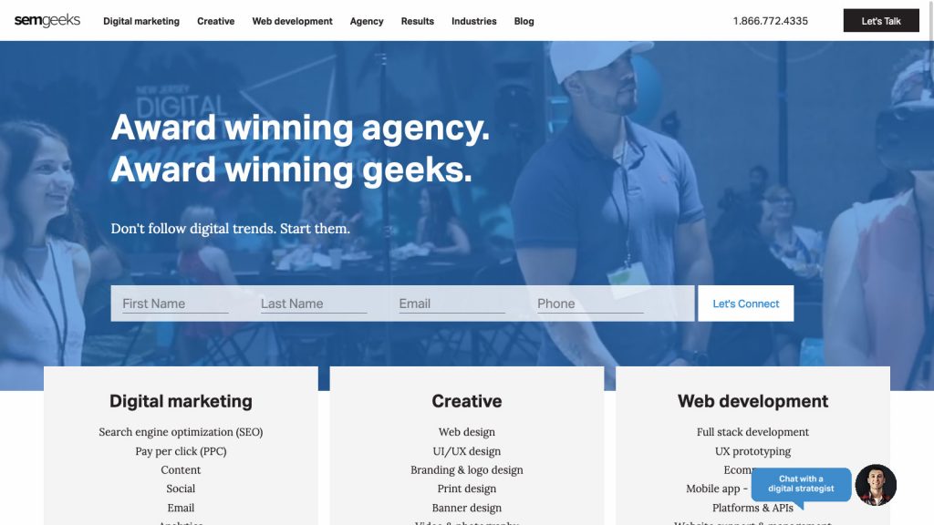 SEMgeeks homepage