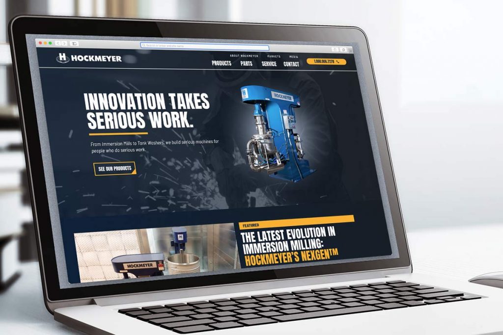 The Hockmeyer Equipment Corporation homepage designed by Lform Design