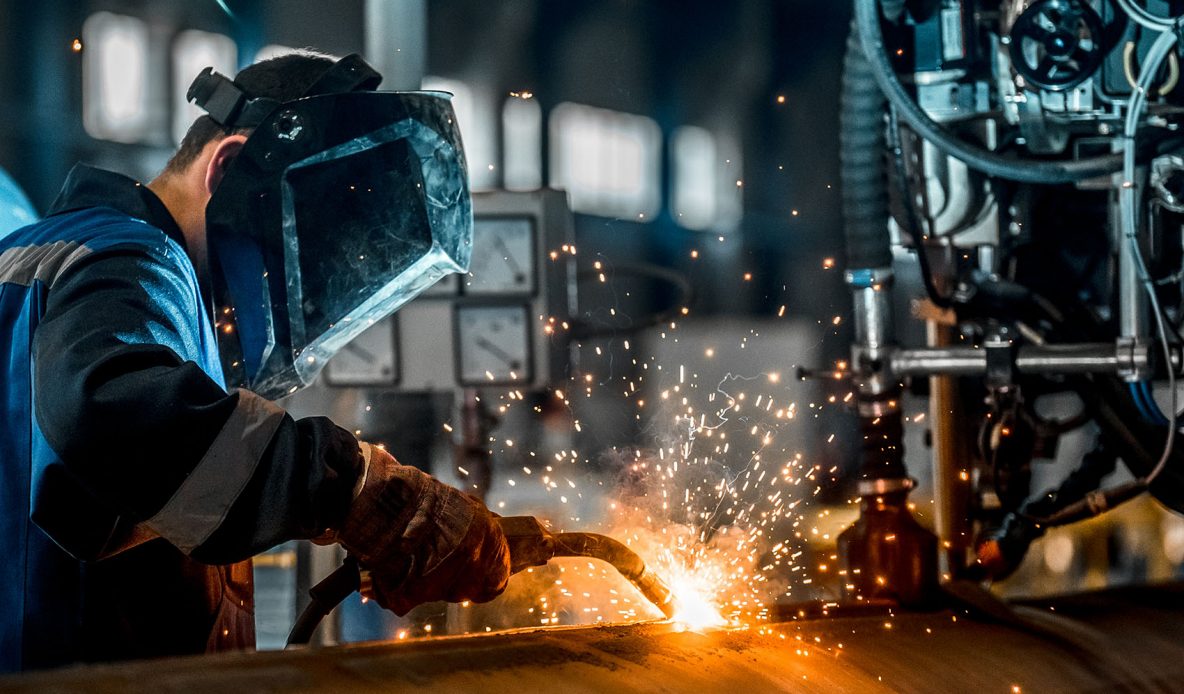 a man welding