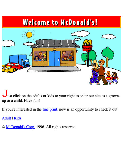 McDonald's first website