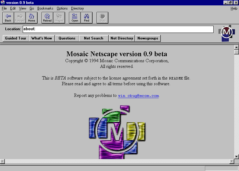 Photo of Mosaic Netscape web browser