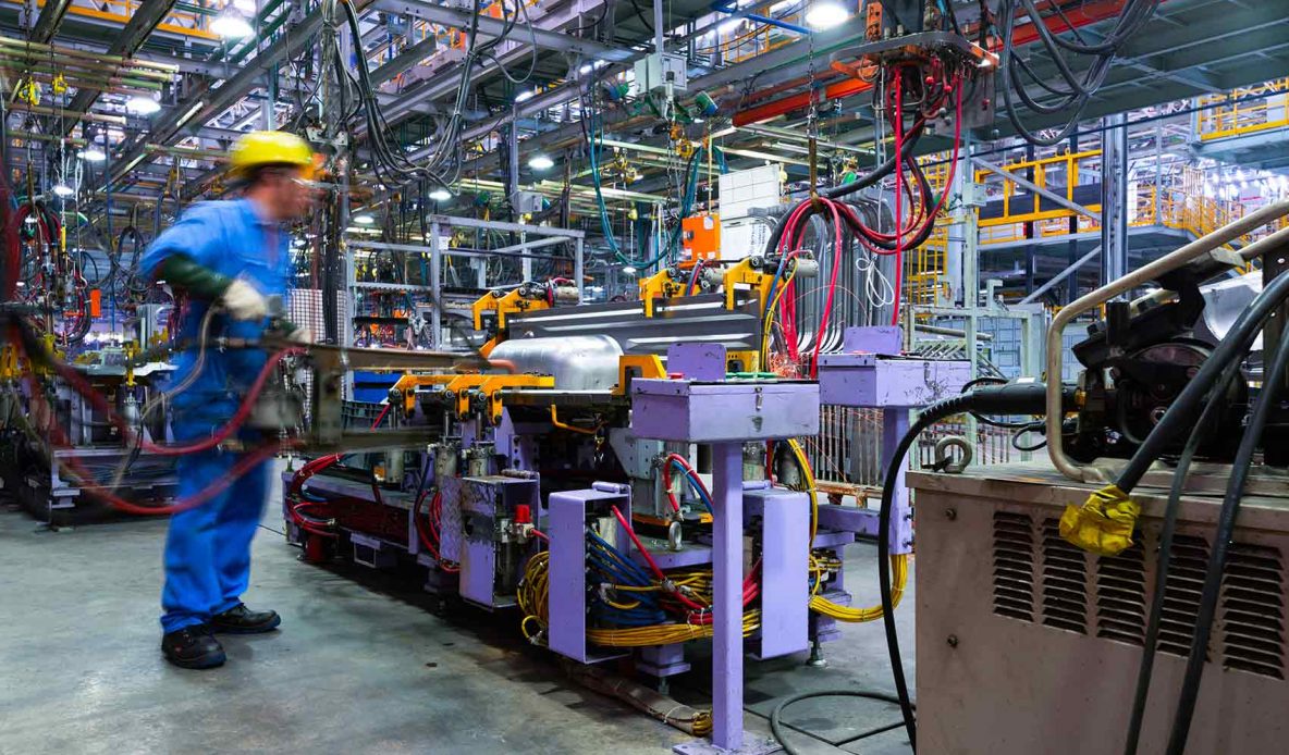 Engineer working in a factory